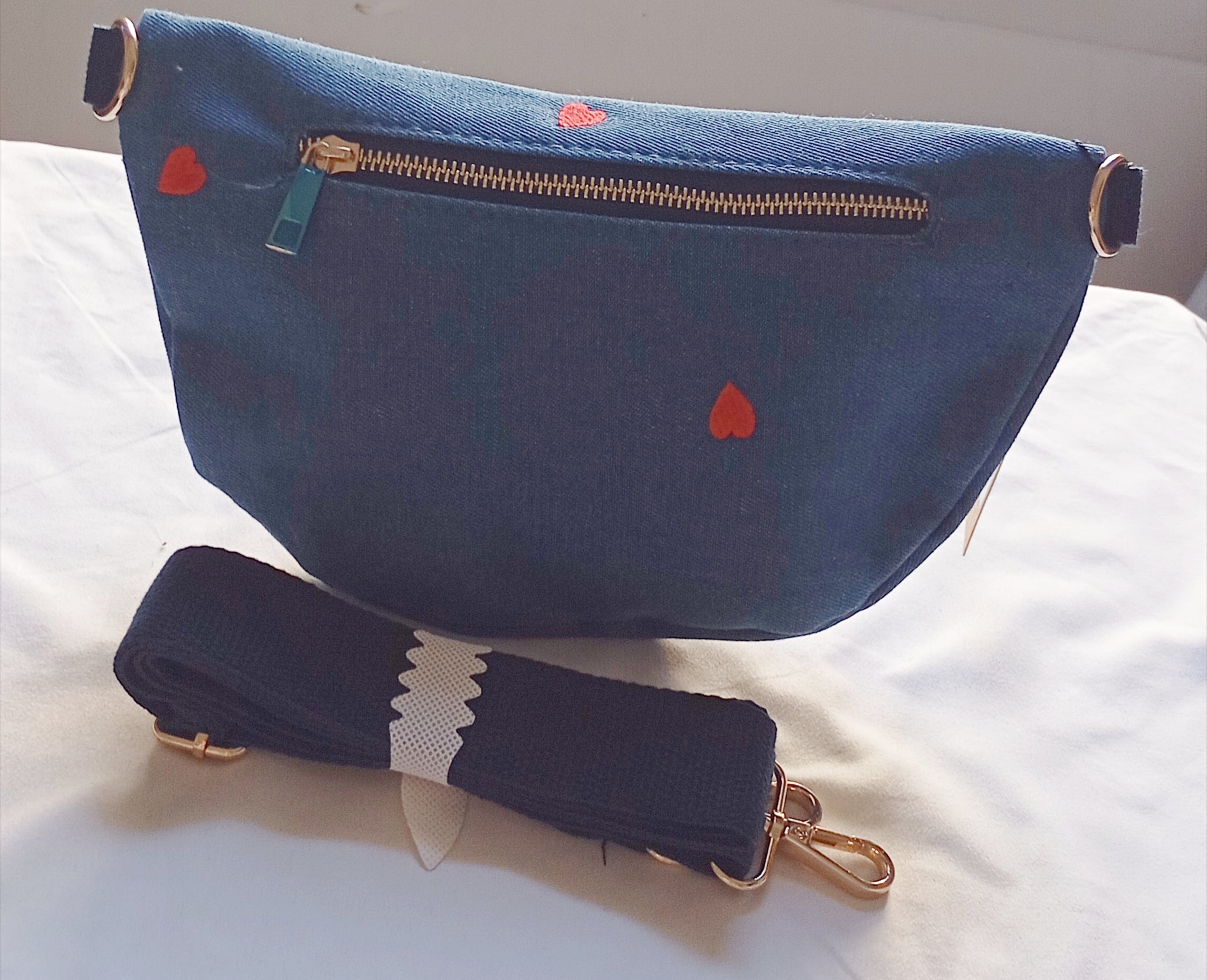 Sac banane jean avec coeur ❤️