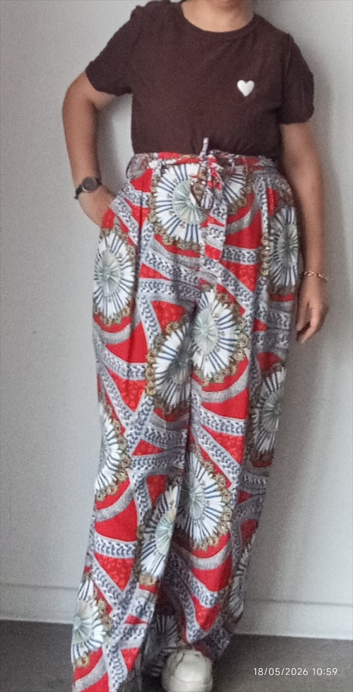 Pantalon fluide floral