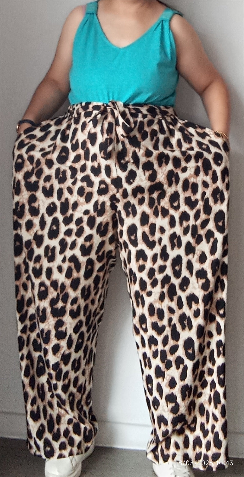 Pantalon fluide léopard