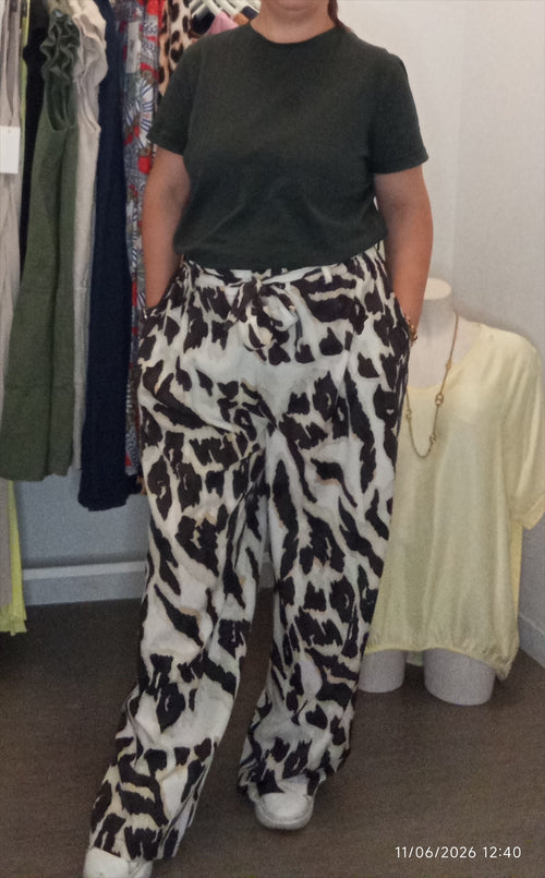 Pantalon fluide léopard