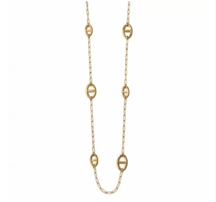 Collier sautoir doré luxe acier inoxydable