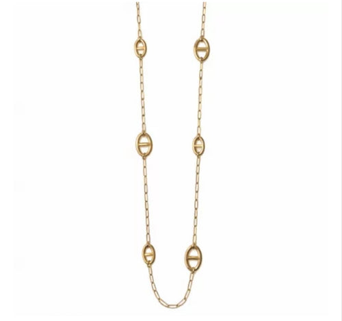 Collier sautoir doré luxe acier inoxydable