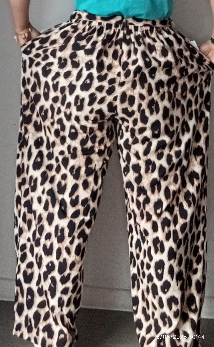 Pantalon fluide léopard