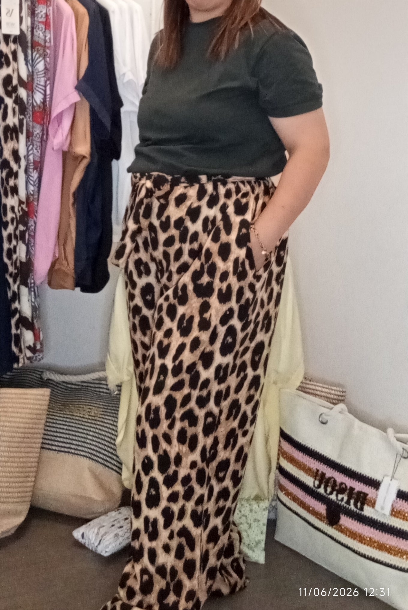 Pantalon fluide léopard