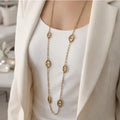 Collier sautoir doré luxe acier inoxydable